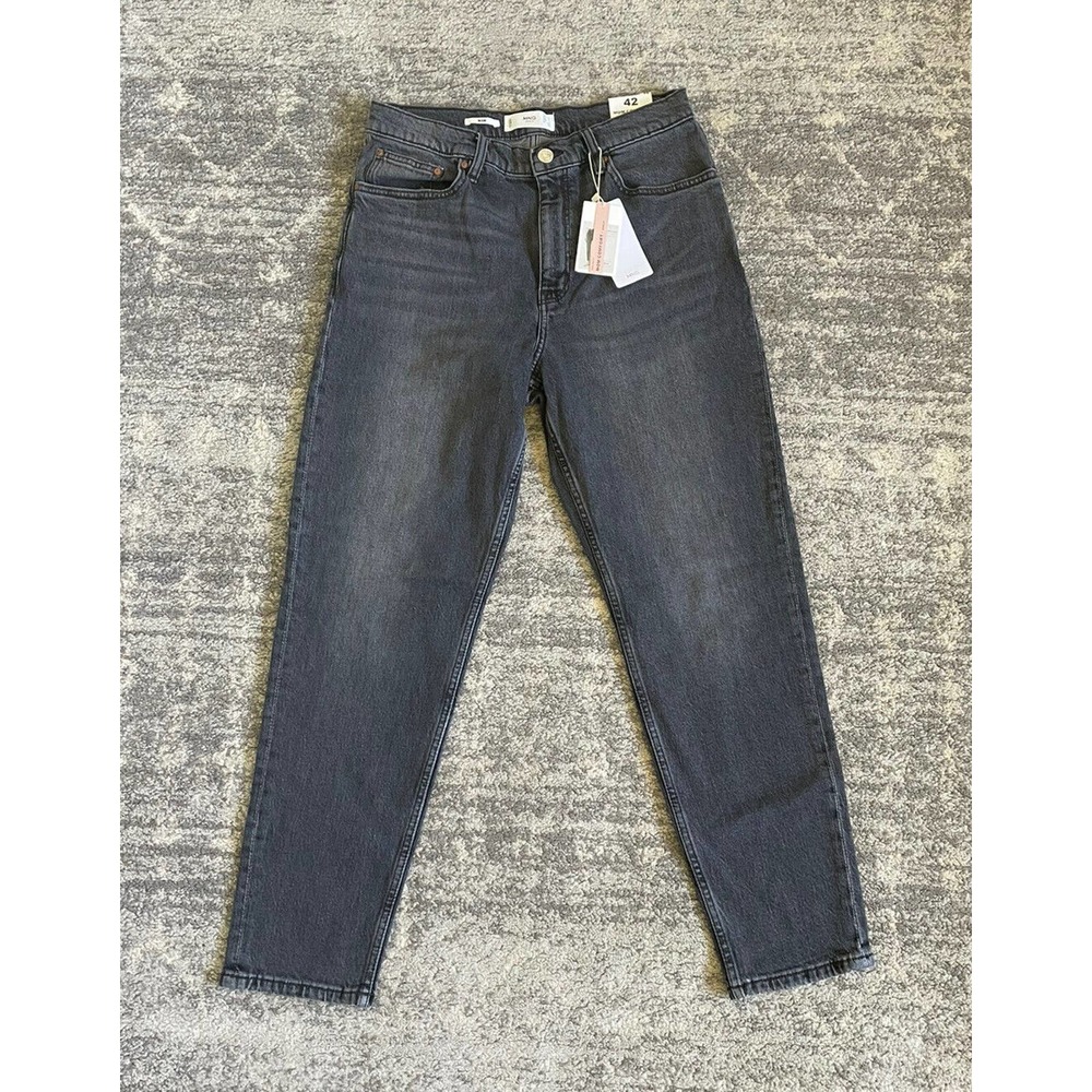 MNG Denim Womens US Size 10 Jeans Black Mom Comfort Ankle High Waist NWT P2